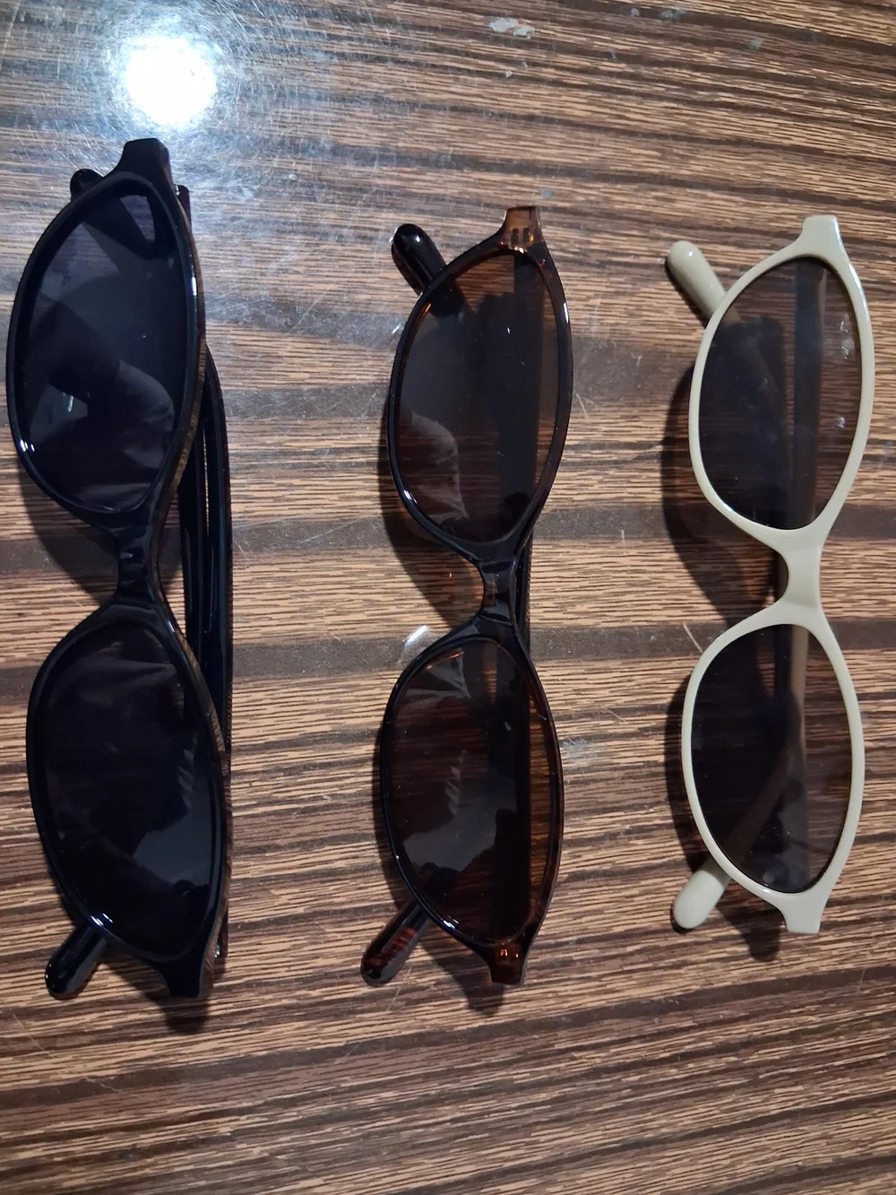 Slim Cat-Eye Sunglasses in Cream, Tortoise & Black